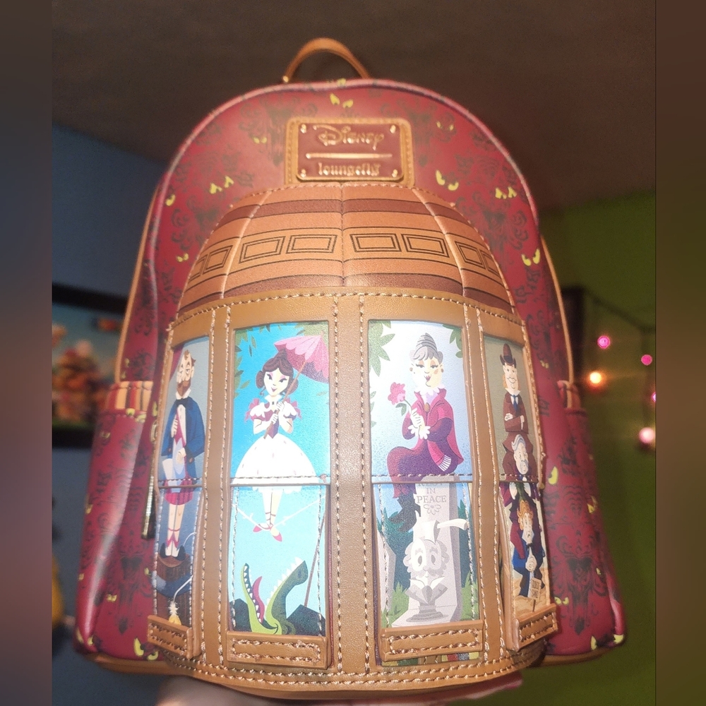 New! Loungefly Disney Haunted Mansion Stretching Room Portraits Mini Backpack 🤎